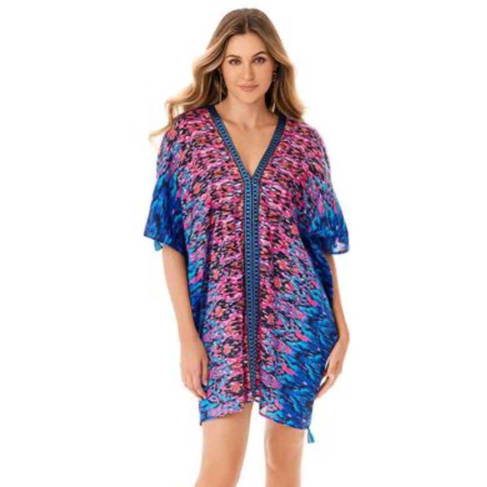 Vacation Kaftan Miraclesuit Large Vesuvio Caftan Colorful Resortwear Swim Cover